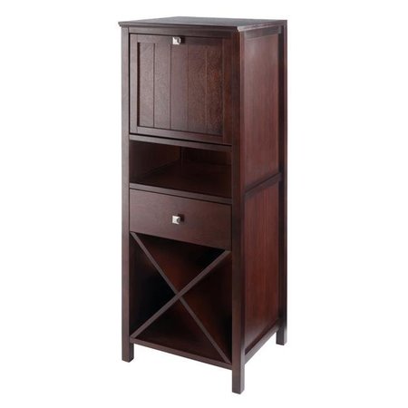 WINSOME WOOD Winsome Wood 94443 17.3 x 15.7 x 47.4 in. Brooke Jelly Cupboard with 4-Section Cabinet; Walnut 94443